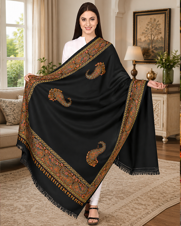 Multi-Head Embroidery Shawl