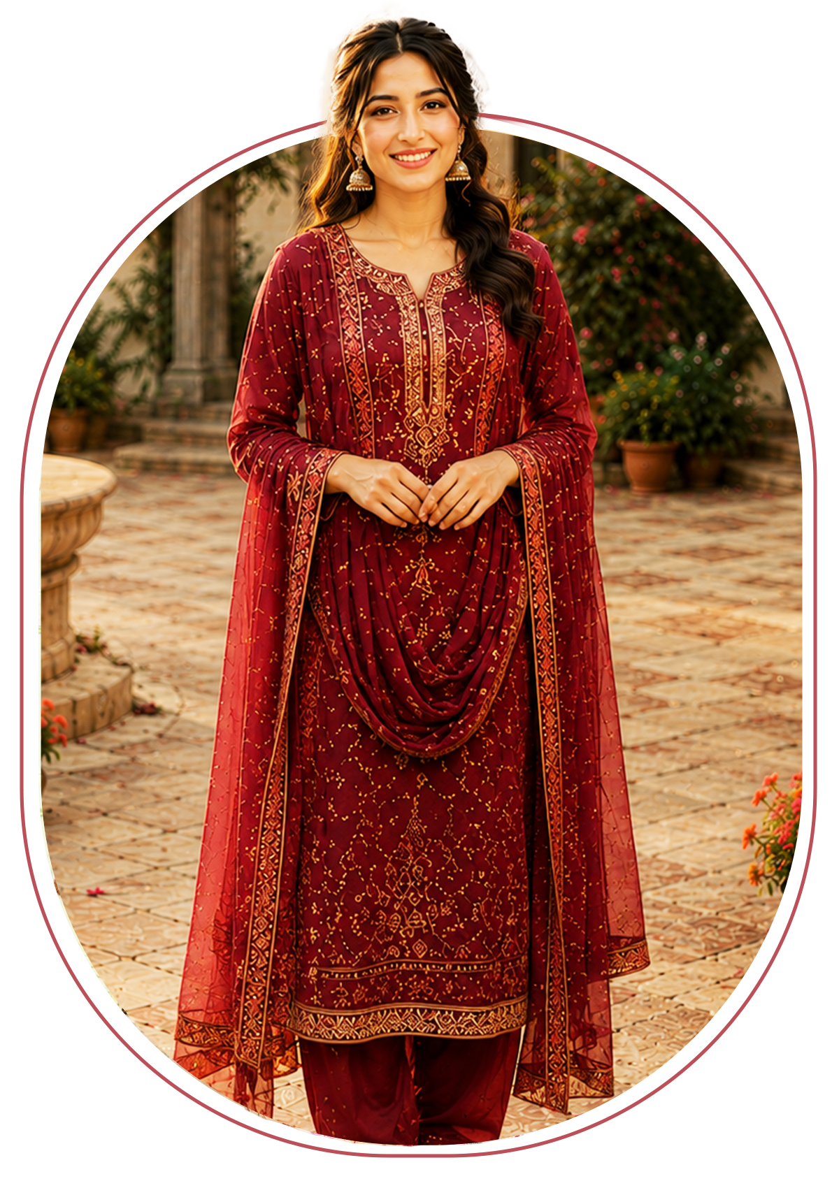 Nalki Suits Wine Pink