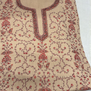Poly Wool Handwork Embroidery Suit (Nude Beige)