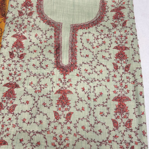 Poly Wool Handwork Embroidery Suit (Mint Green)